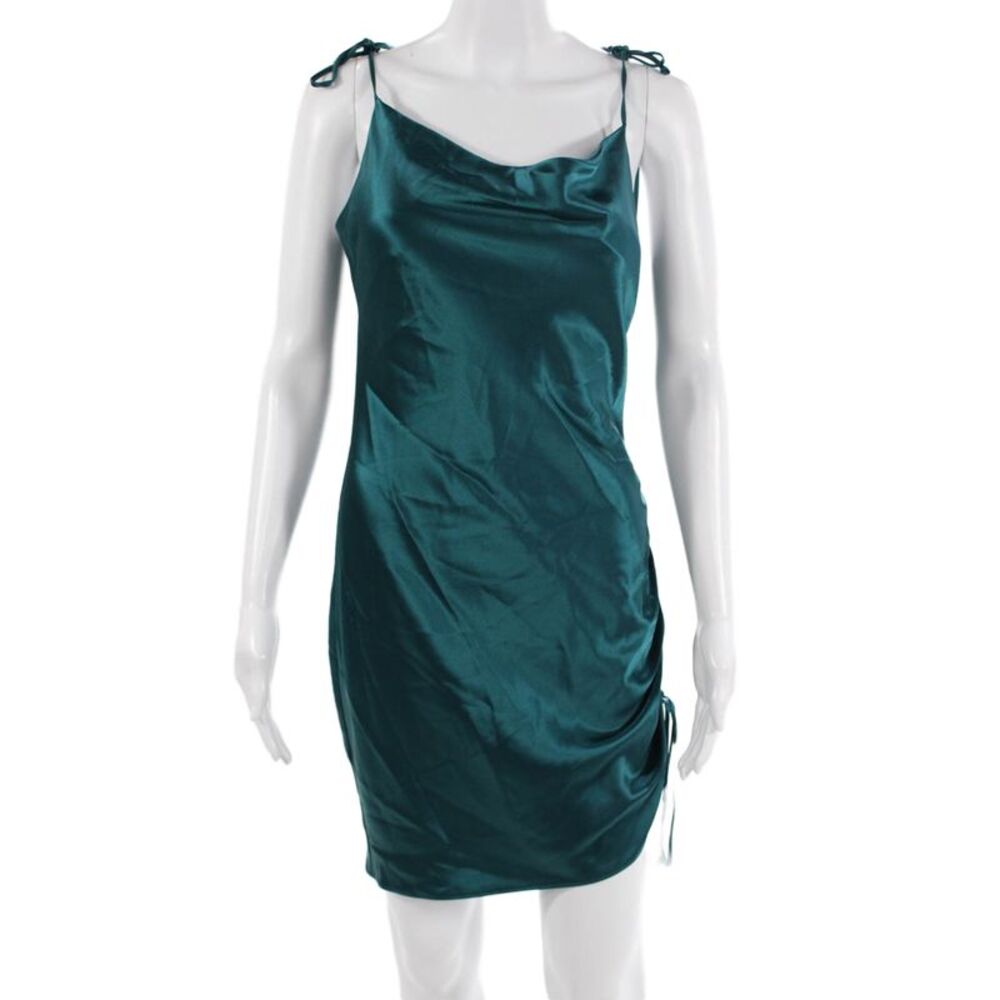 Kimberly Taylor Womens 90s Slip Dress Green Sleeveless Short Polyester Size S